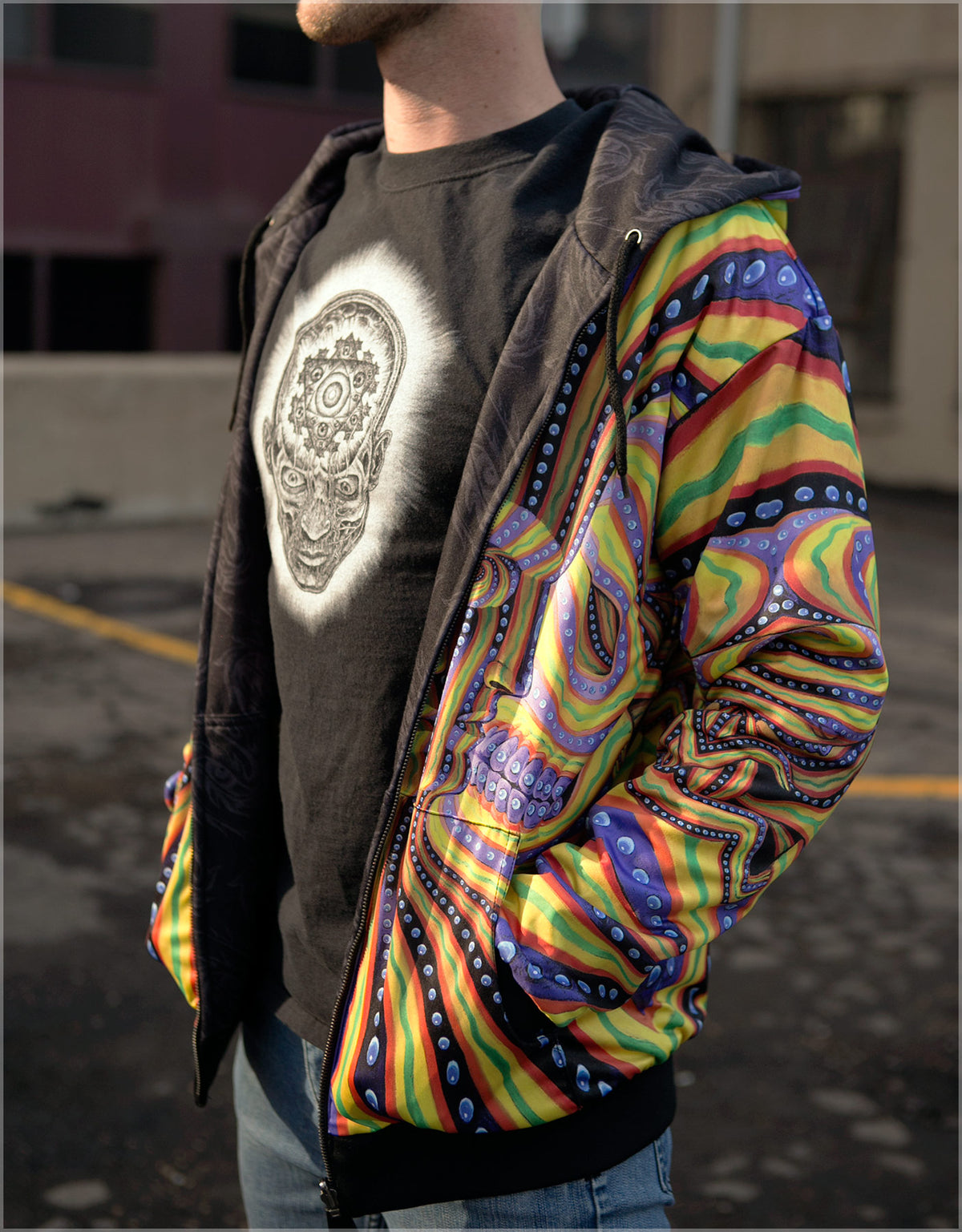 Bardo Being Reversible Heavyweight Hoodie by Alex Grey