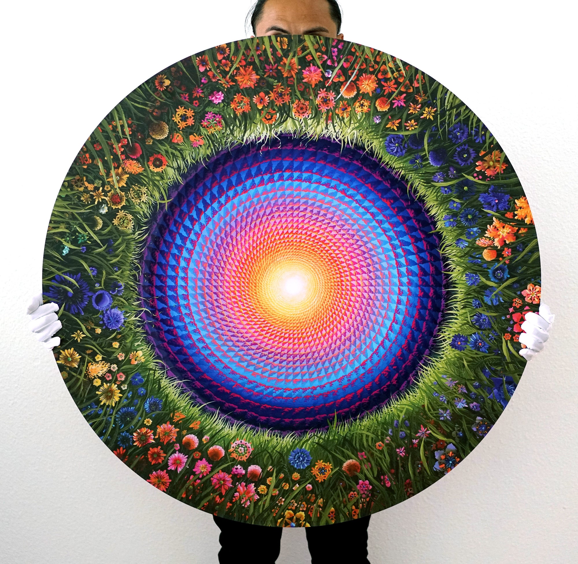Flower Mandala XL Aluminum Print by Justin Lovato