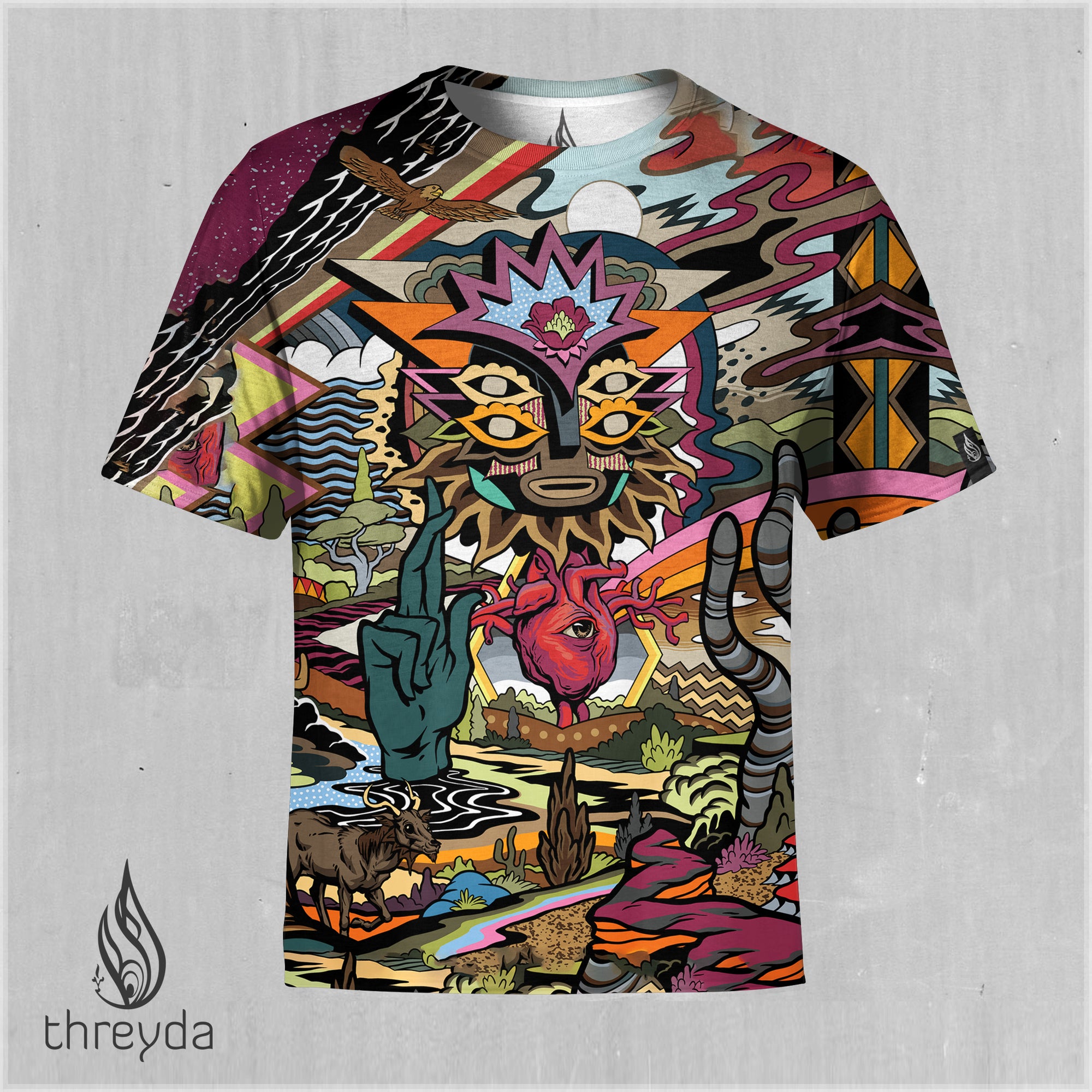 The World Exists Within the Light of I AM Sublimation Tee by Travis Gillan