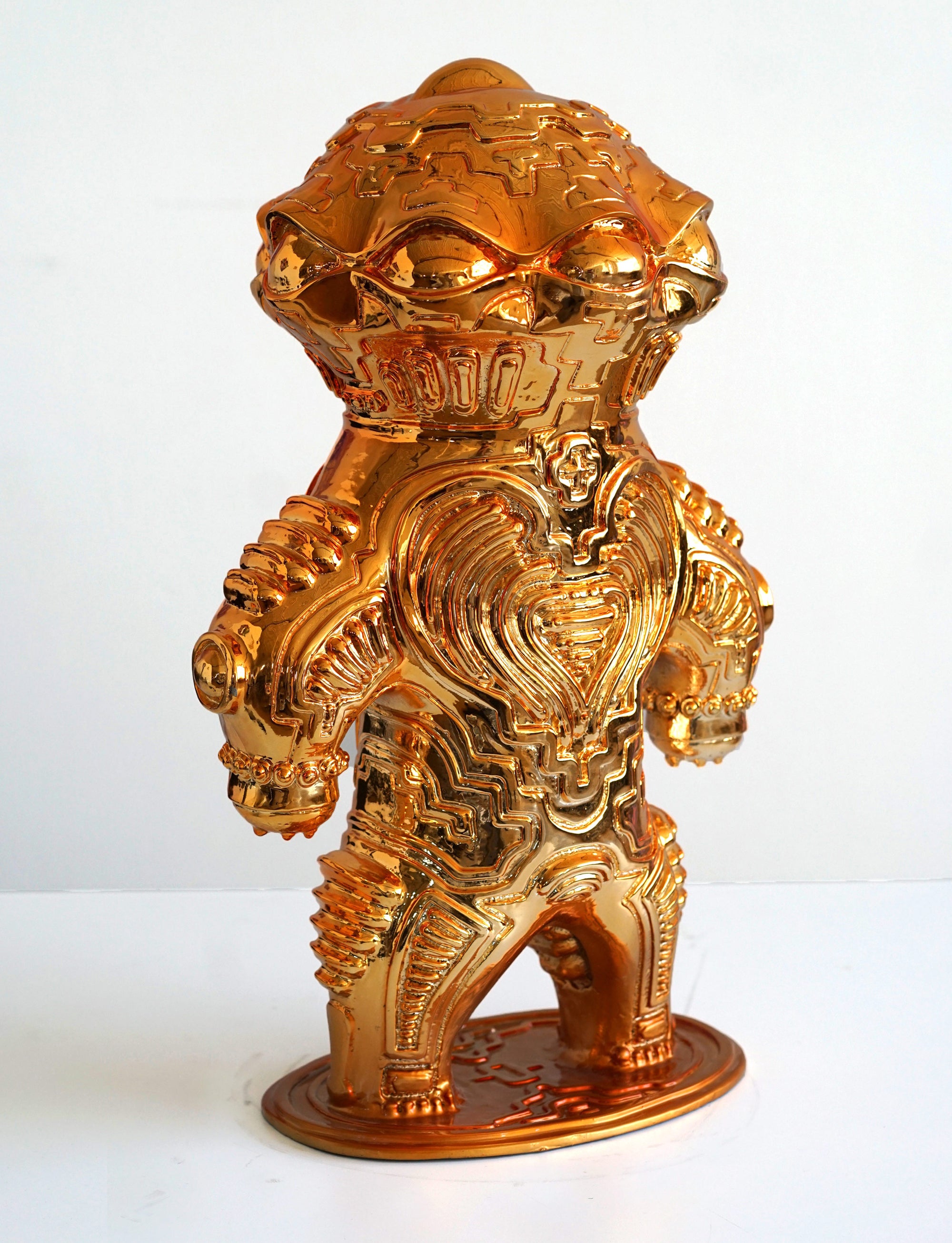 Dogu Gold Chrome Plated Sculpture by Ben Ridgway