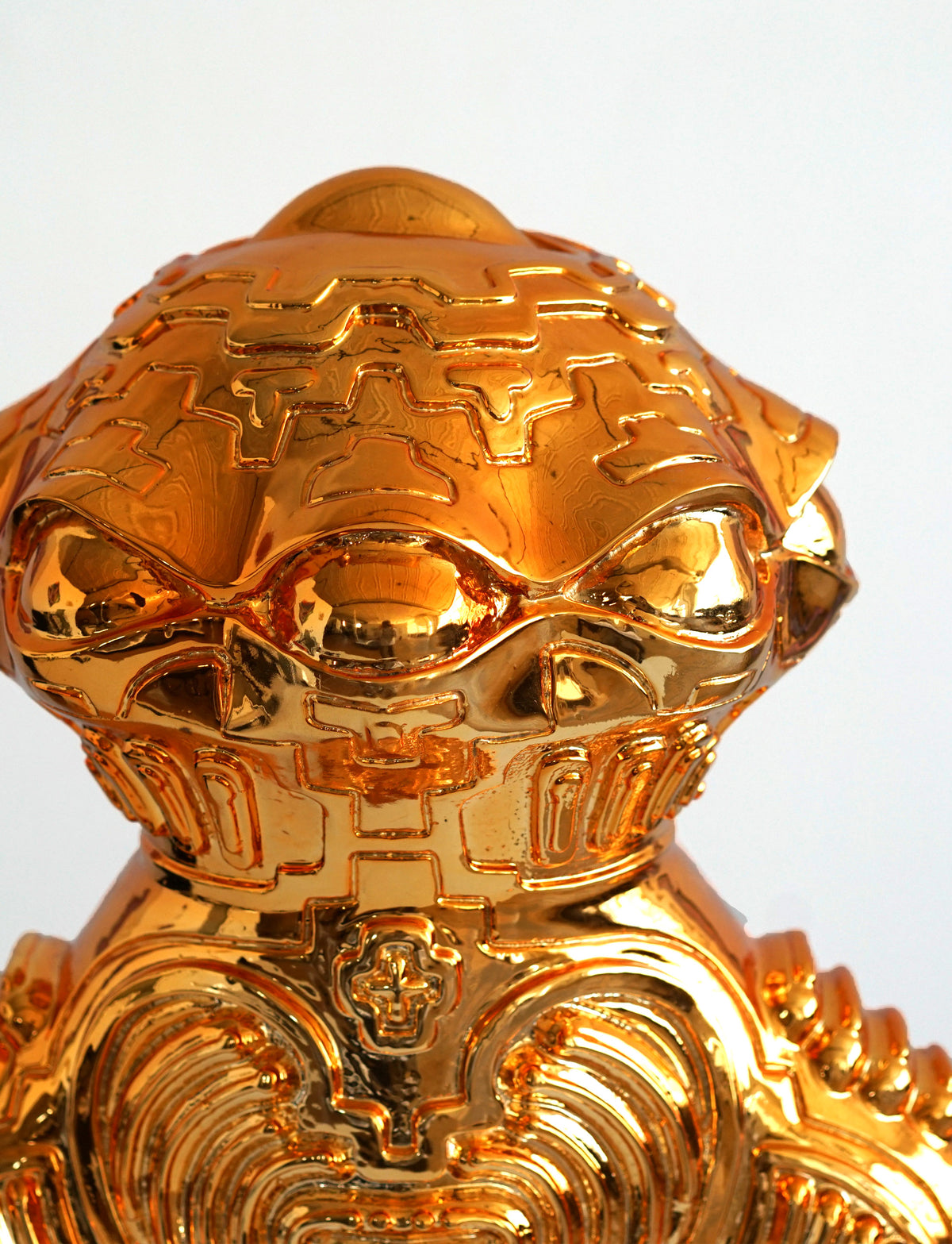 Dogu Gold Chrome Plated Sculpture by Ben Ridgway