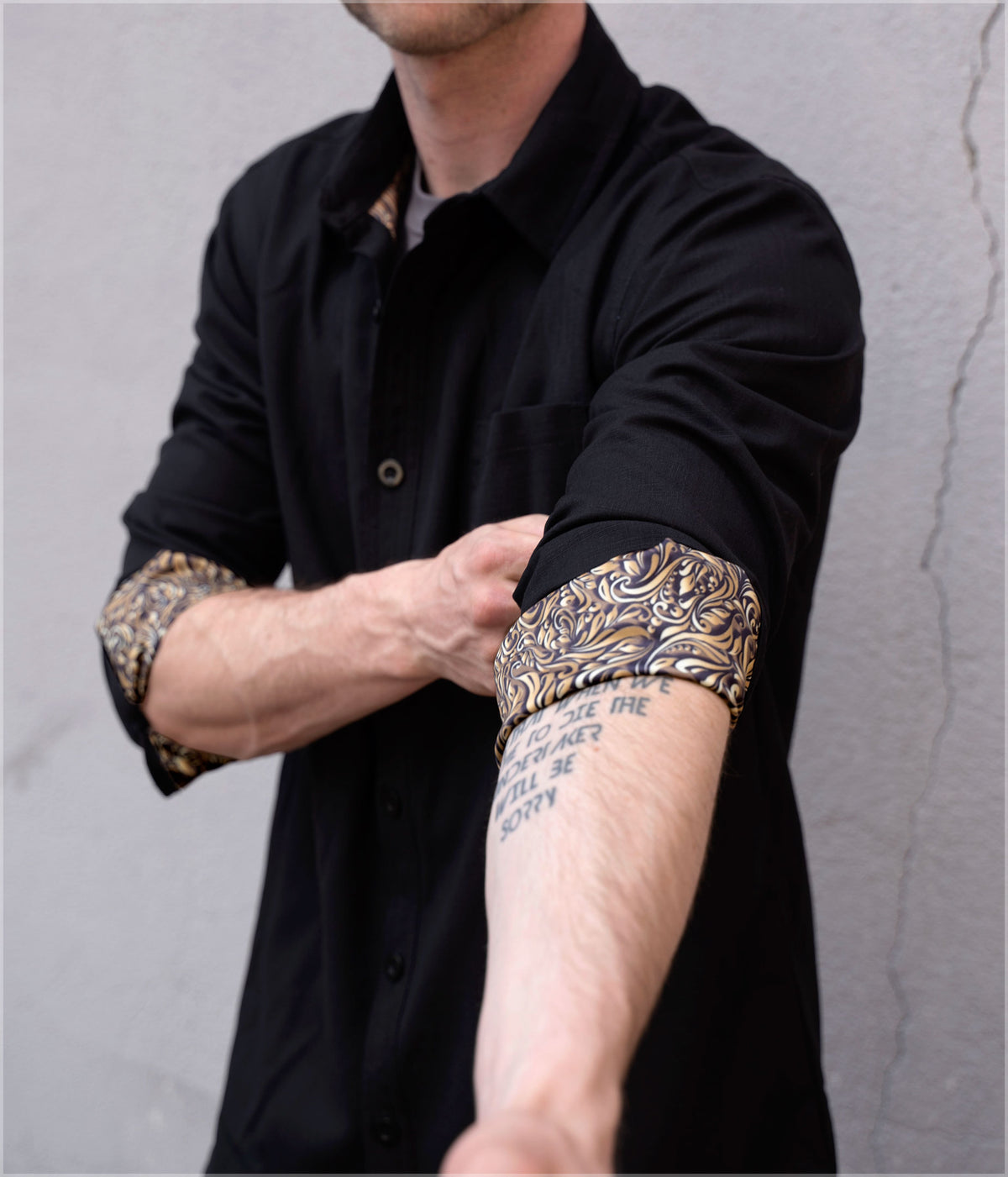 Gold Leaf Button Down Shirt by Threyda