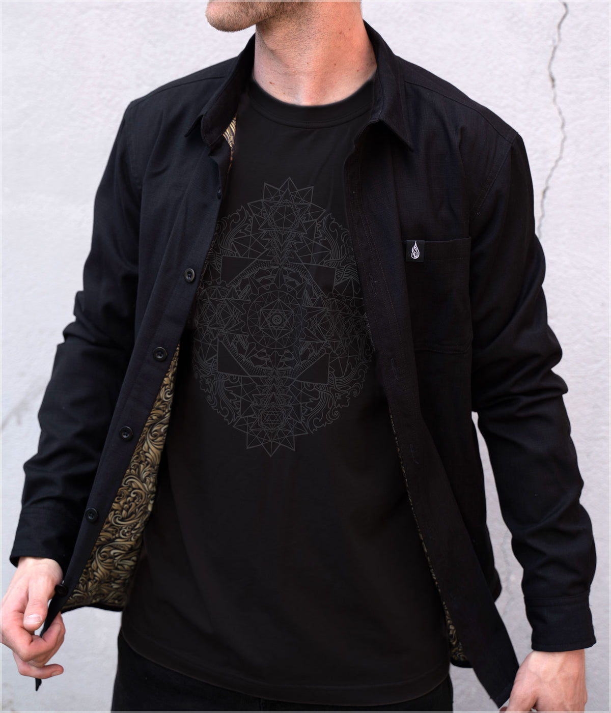 Gold Leaf Button Down Shirt by Threyda