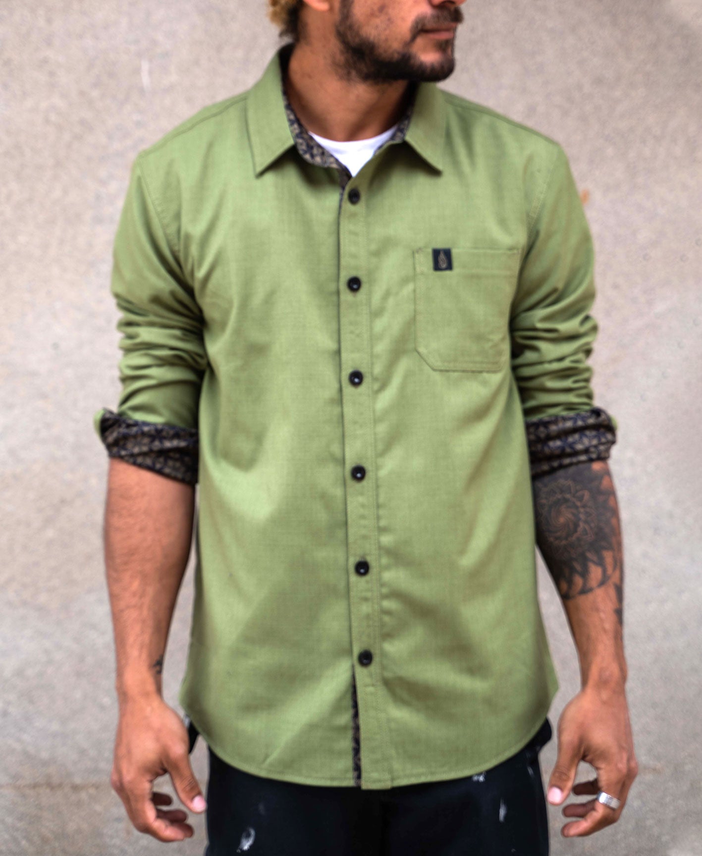 Athryium Lined Button Down Shirt by Threyda