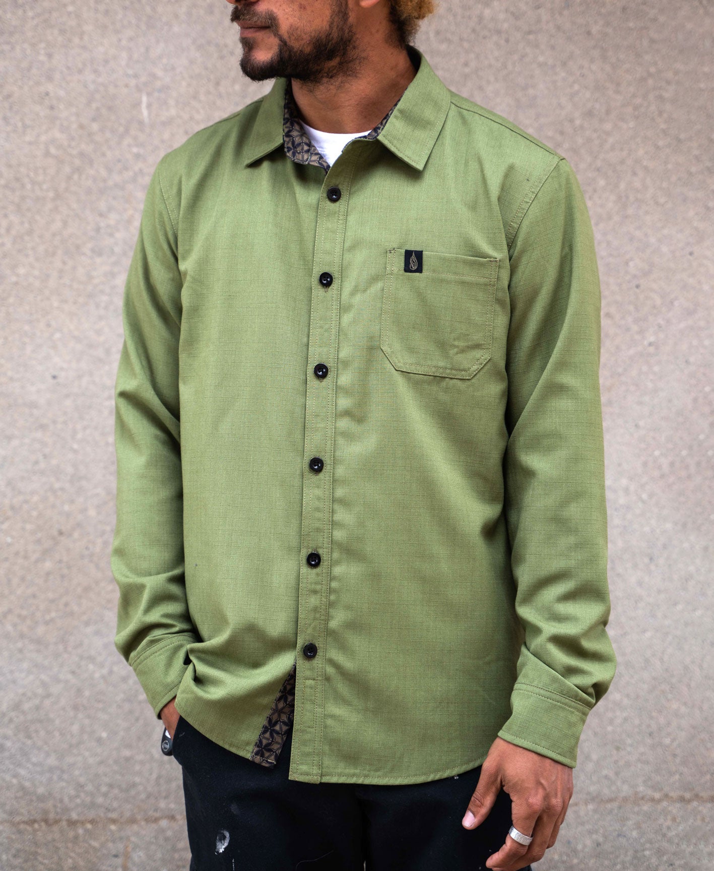 Athryium Lined Button Down Shirt by Threyda