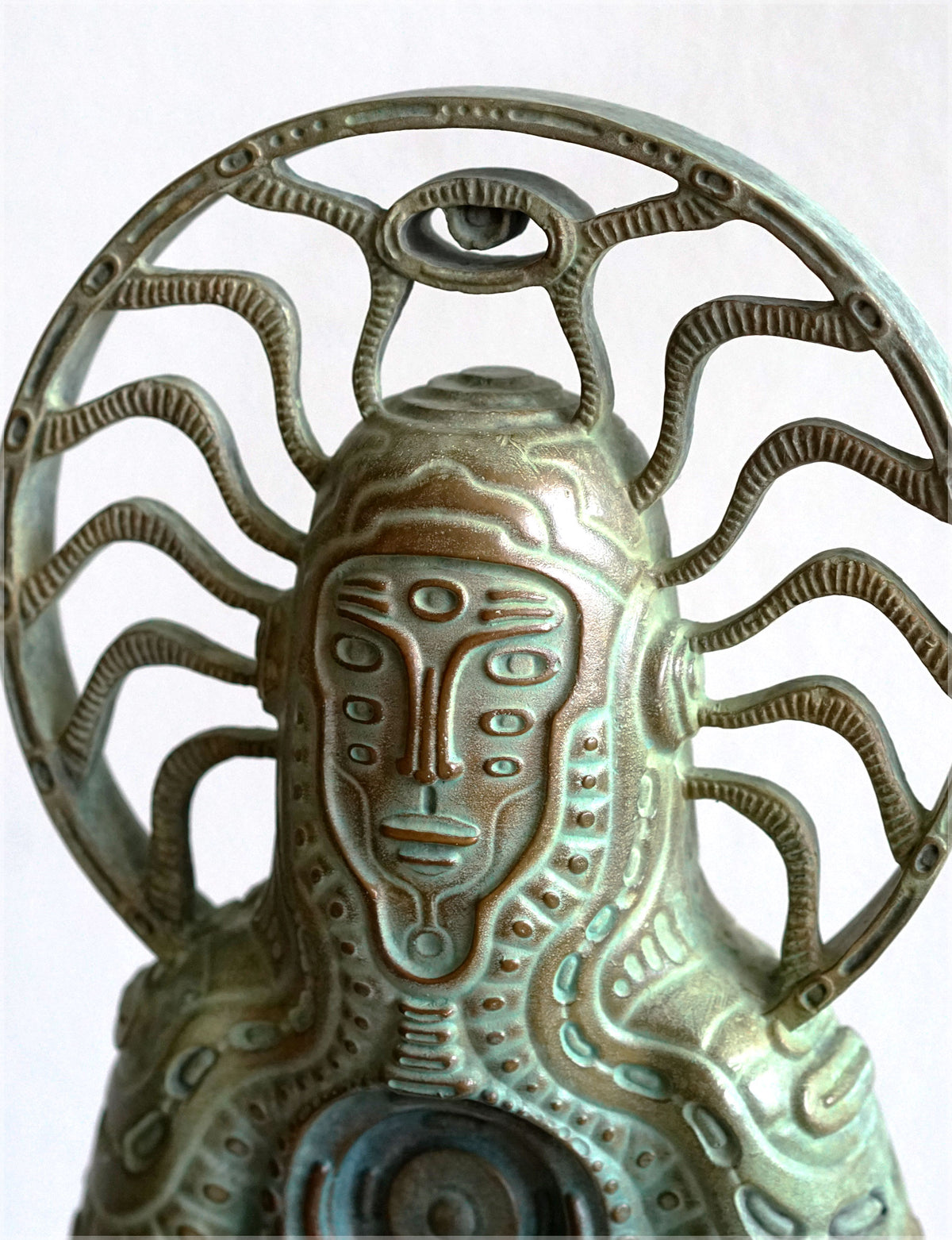 SHAMAN Bronze Sculpture by Ben Ridgway - Blue / Green