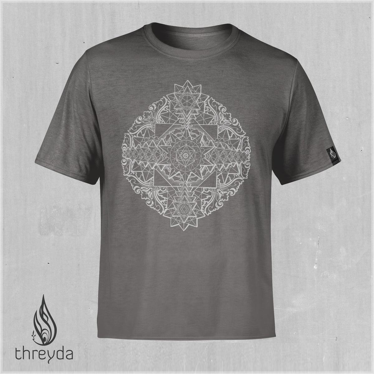 Sri Yantra Light Cotton Tee by Kimi Takemura