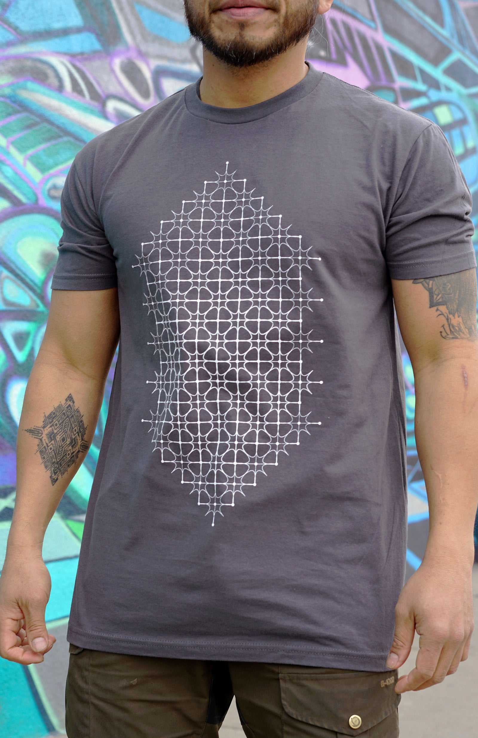 Diamond Lattice Screenprint Tee by Threyda - VISION SYNDICATE EXCLUSIVE