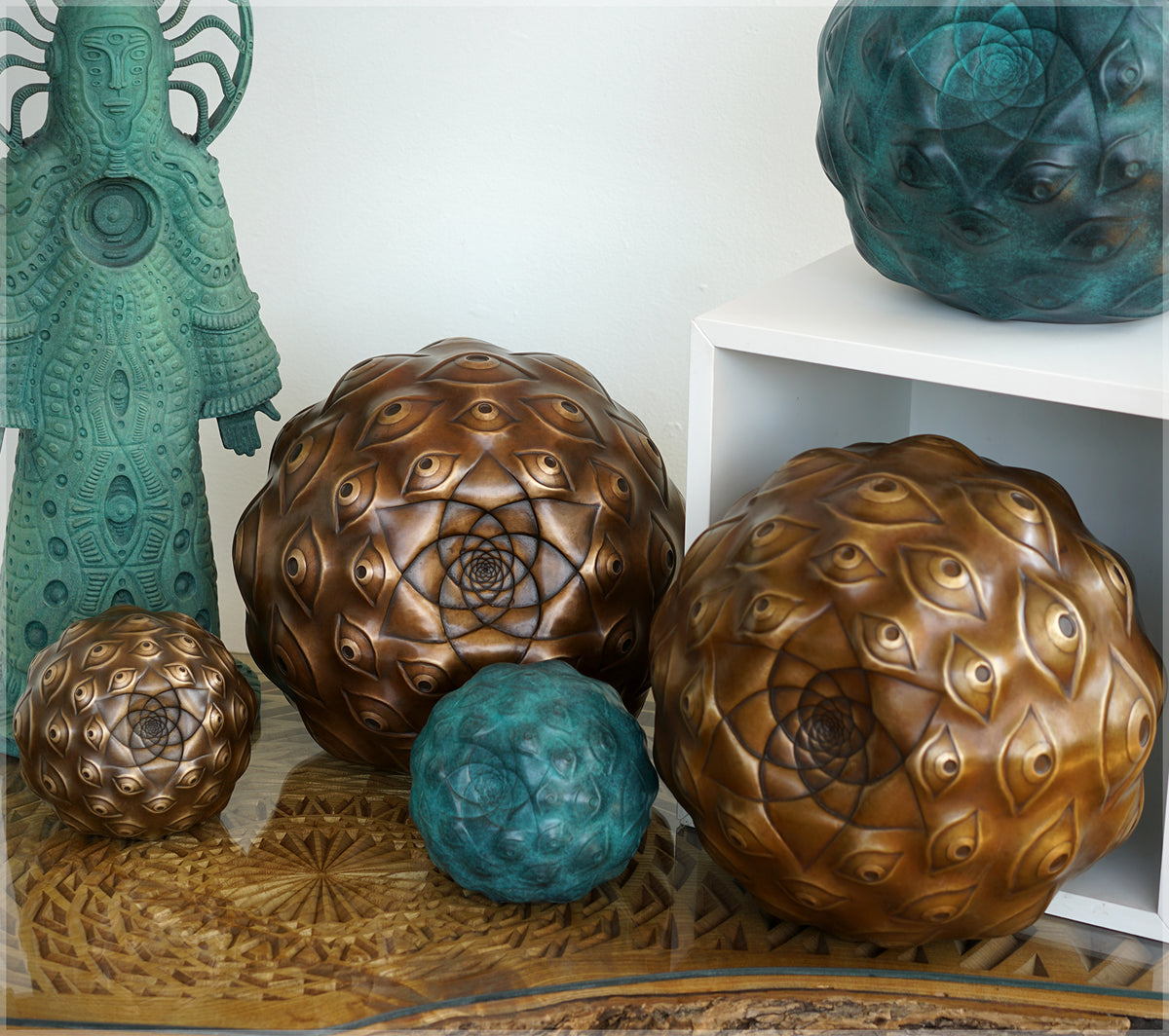 Guardian Eye Bronze Sculpture by Ben Ridgway