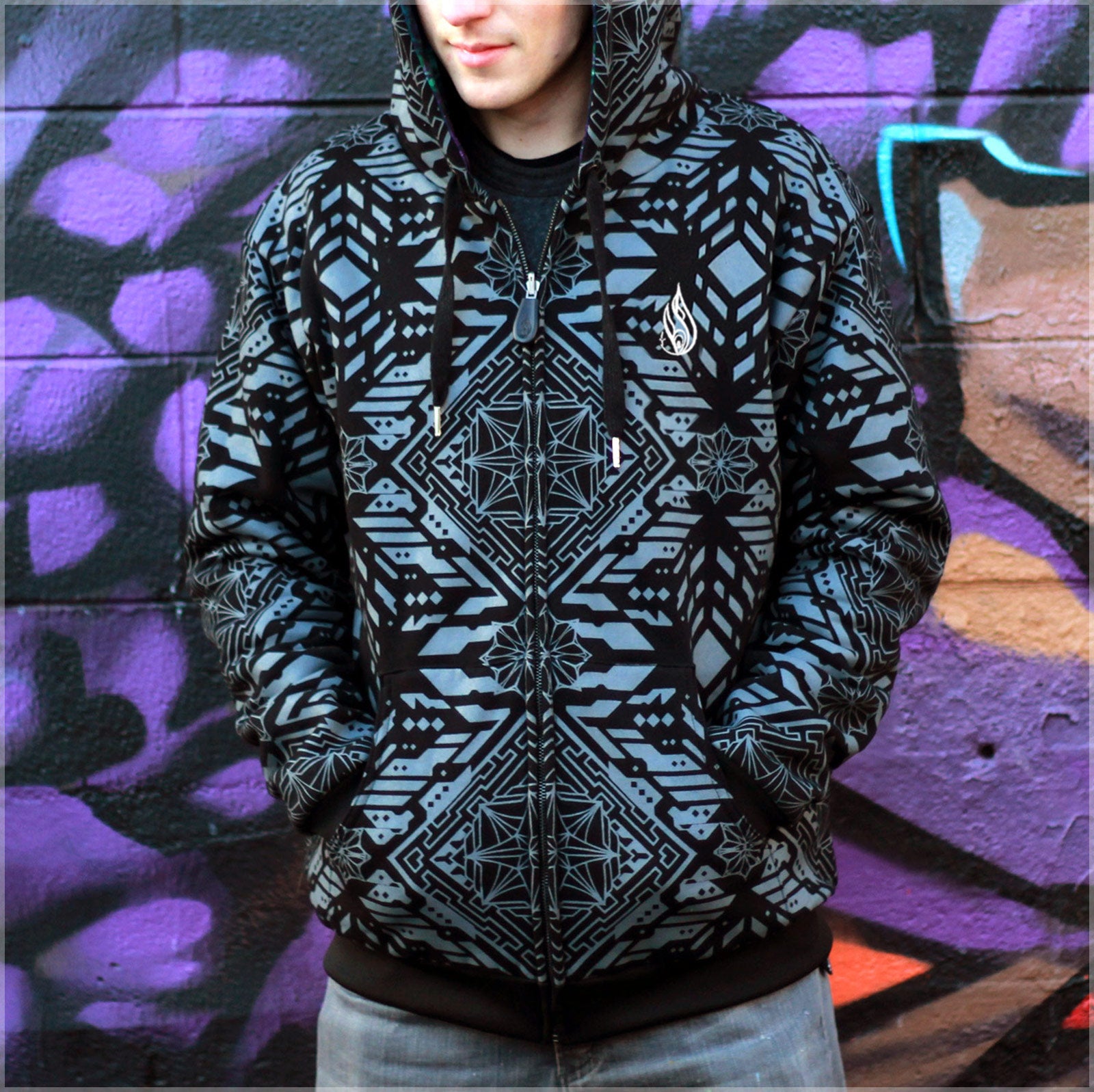 Huachuma Reversible Hoodie 2.0 by Justin Totemical