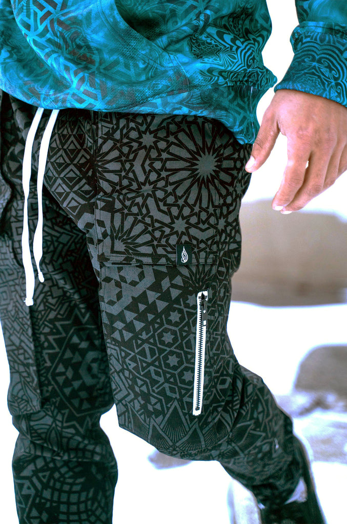 Black Phantom Cargo Joggers by Threyda