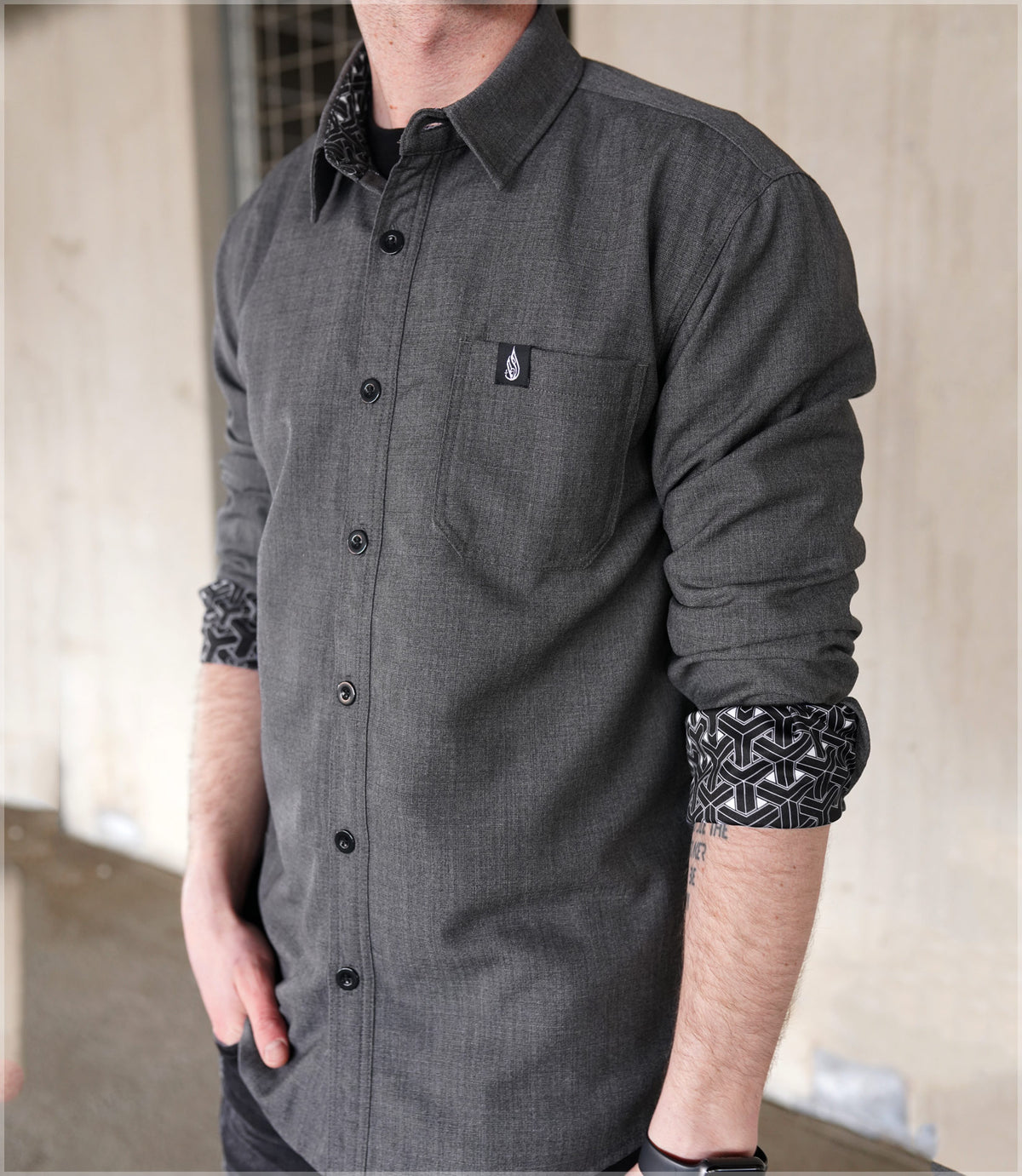 Tessellate Button Down Tee by Kimi Takemura