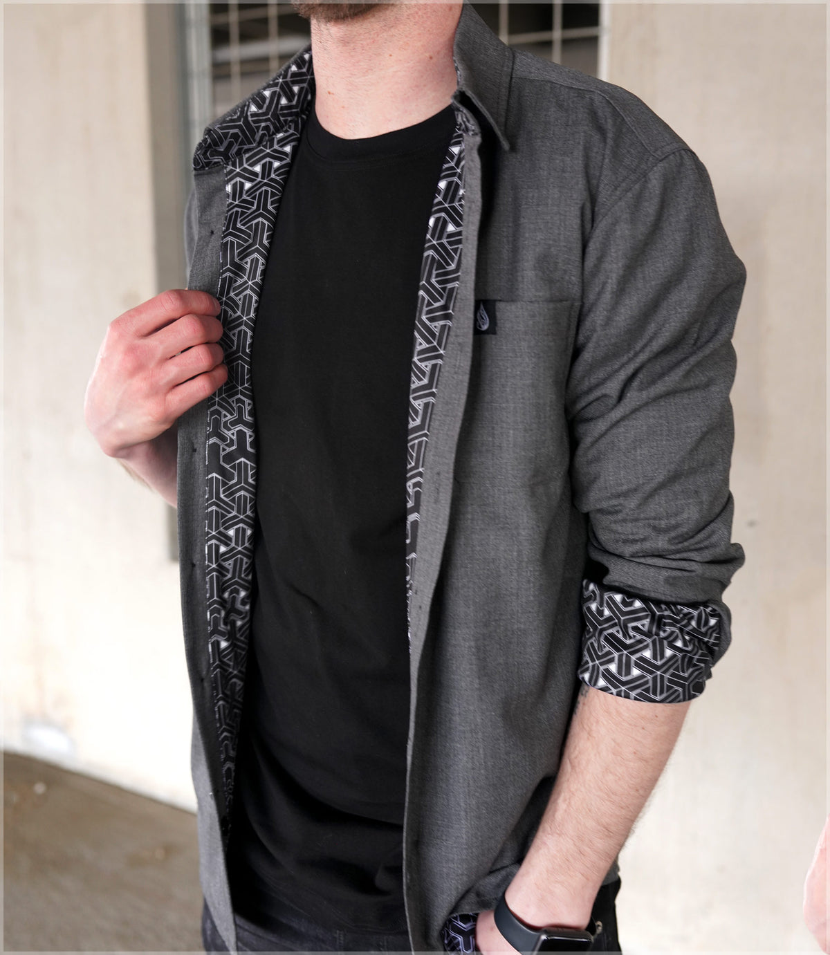 Tessellate Button Down Tee by Kimi Takemura