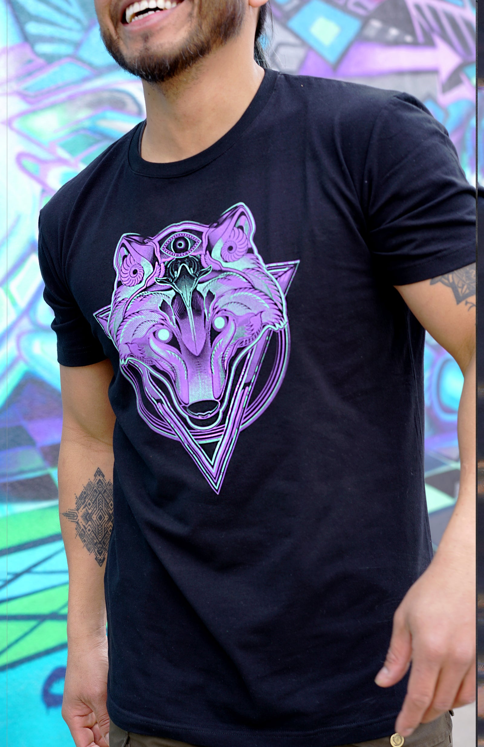 Limelight Wolf Screenprint Tee by Mugwort