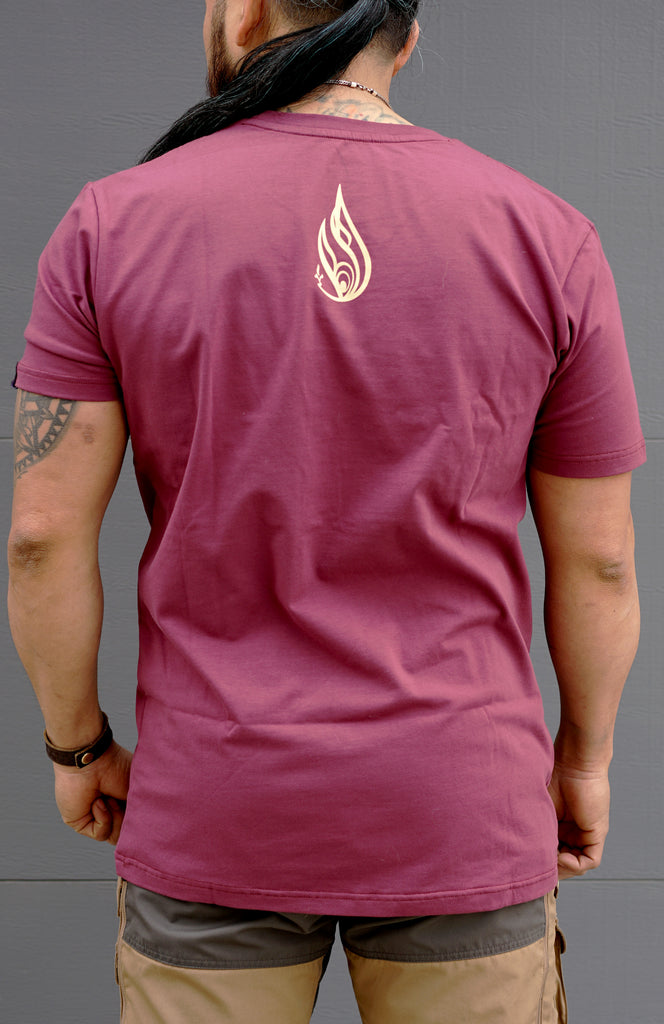 Oracle Maroon Screenprint Tee by Threyda x Apex Collective