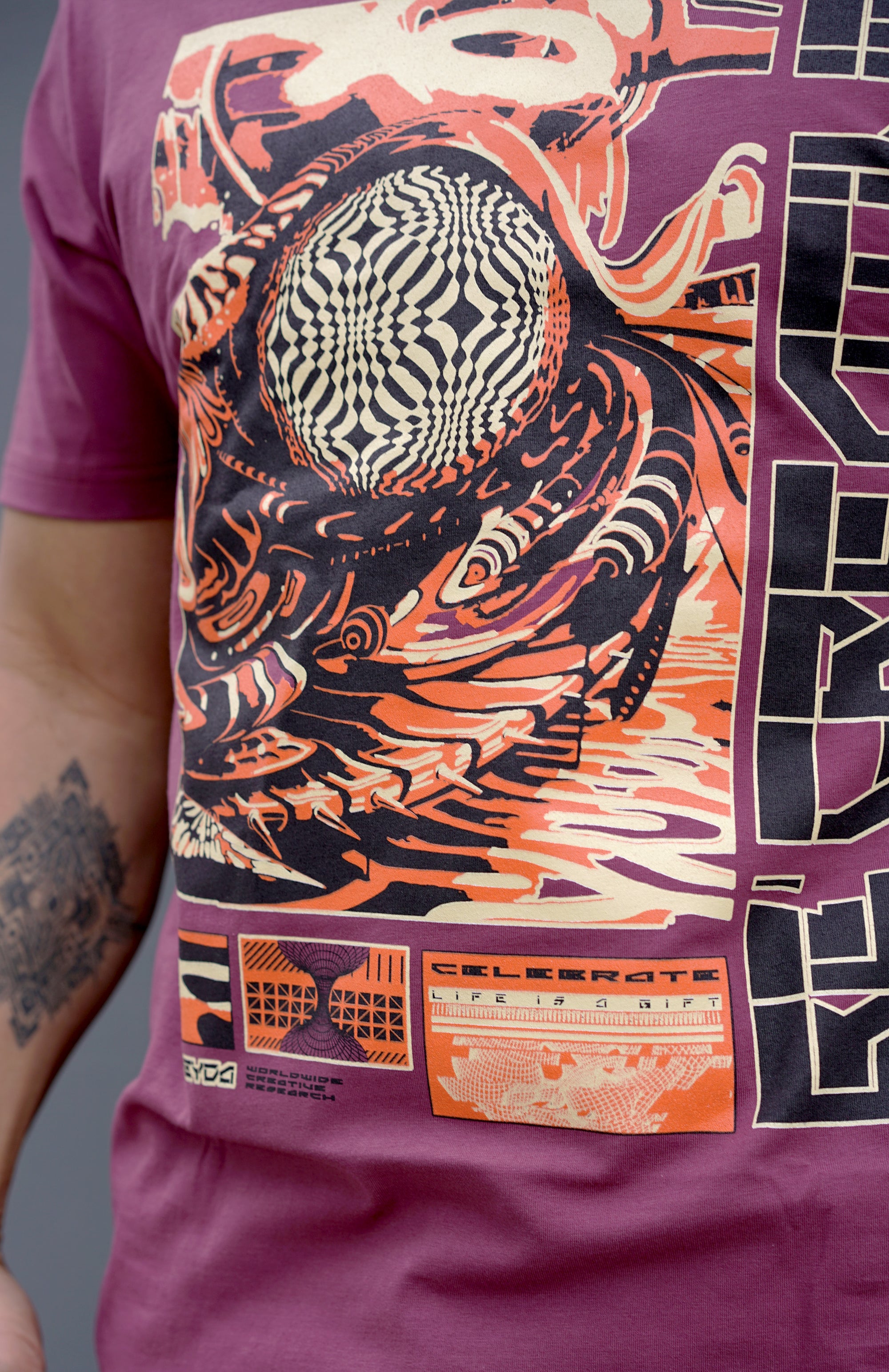Oracle Maroon Screenprint Tee by Threyda x Apex Collective