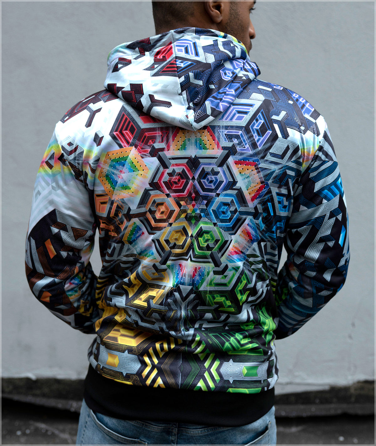 Rainbow Mech Reversible Heavyweight Hoodie by Mike Cole