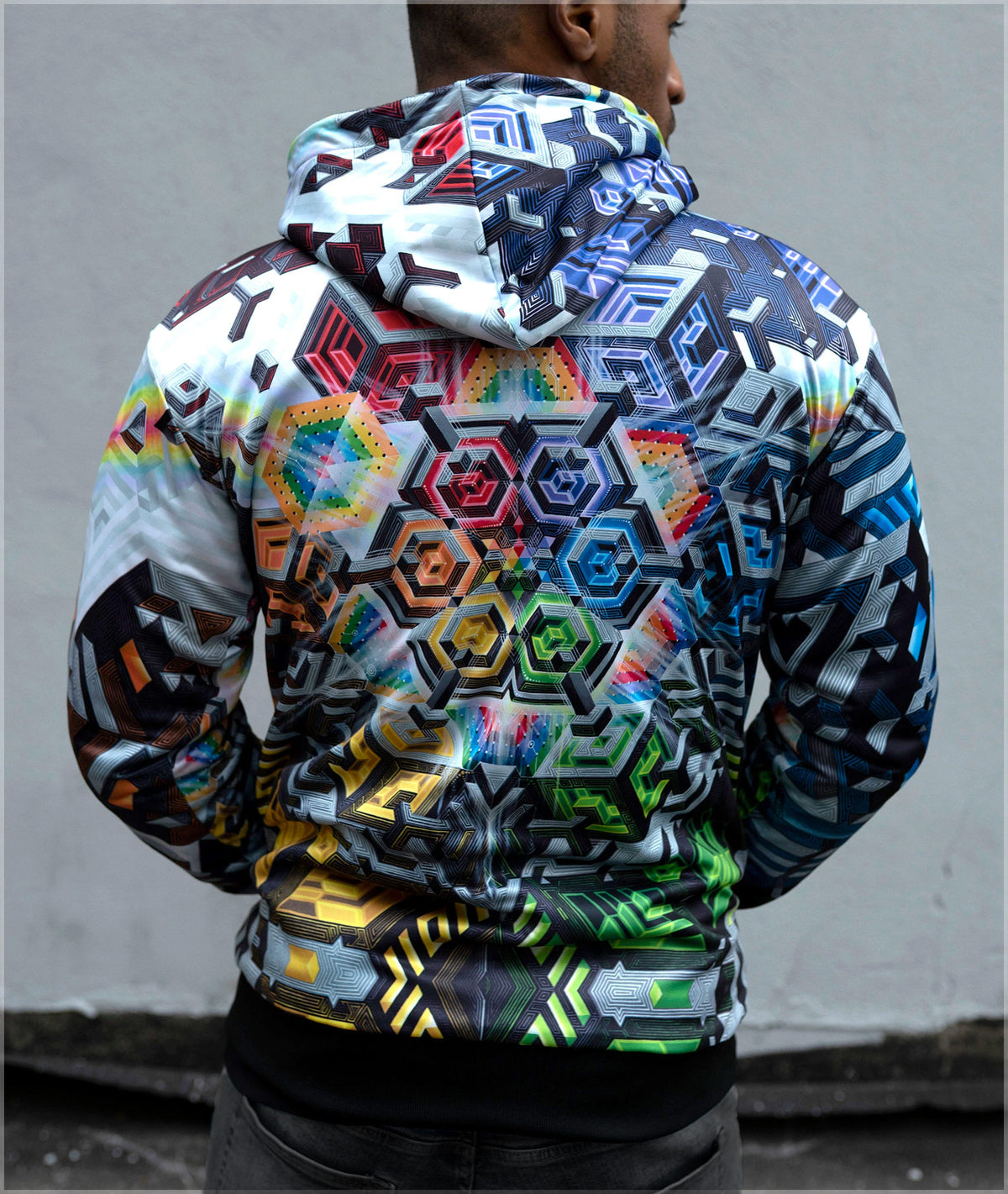 Rainbow Mech Midweight Reversible Hoodie by Mike Cole