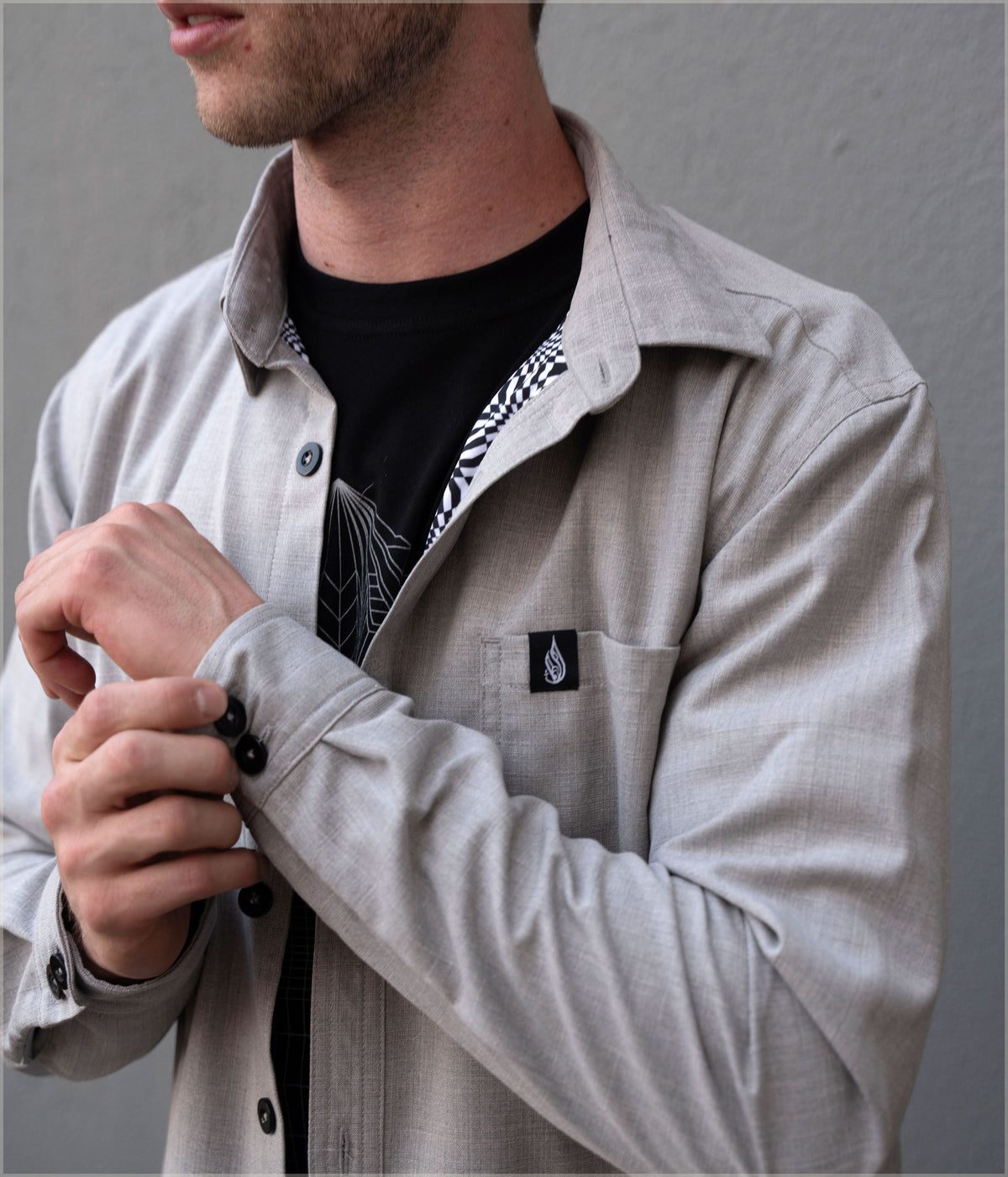 Oracle Black/White Button Down by Threyda