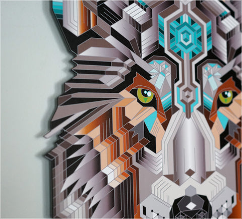 A.I. Wolf Aluminum Diecut Print by Mike Cole