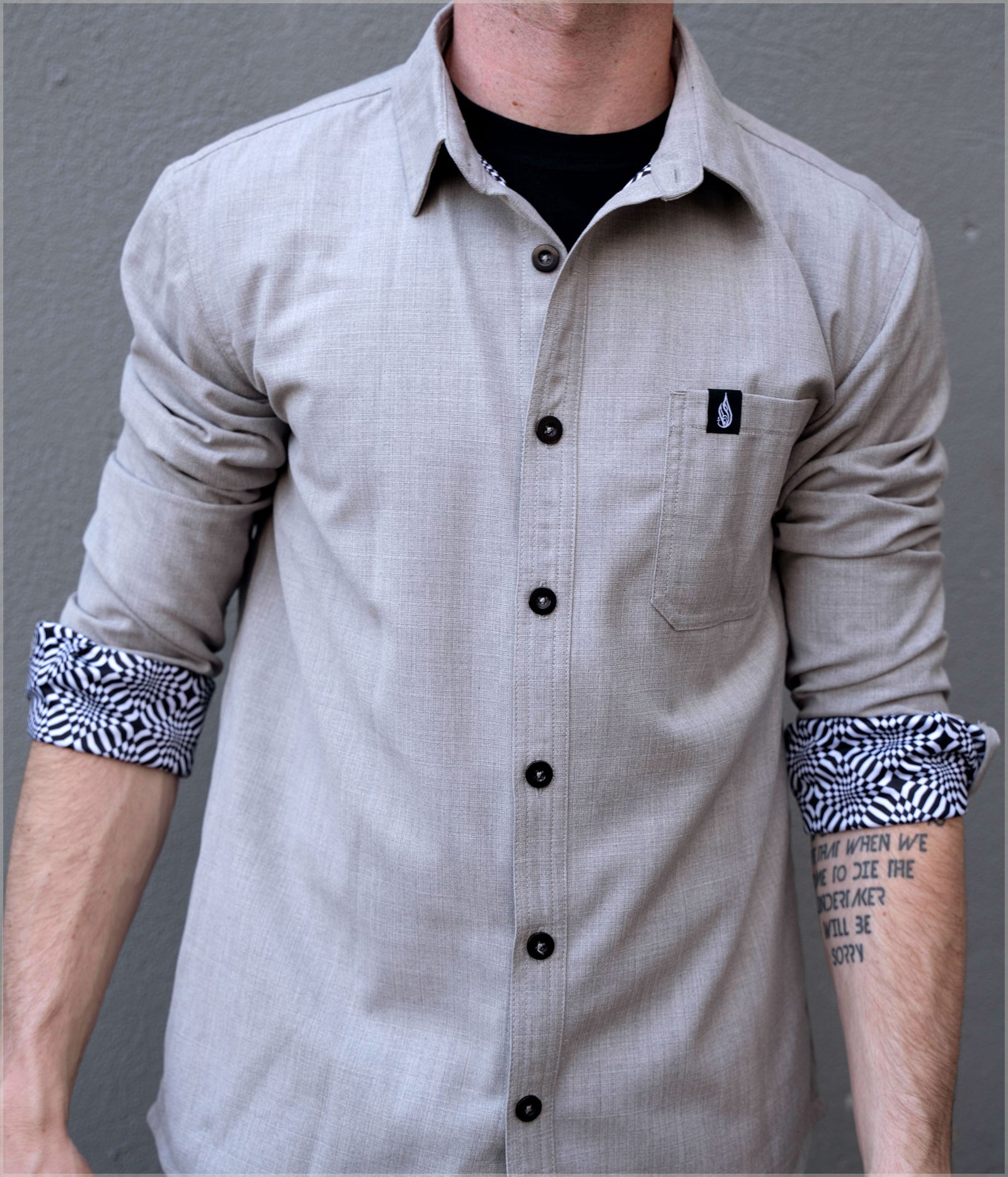 Oracle Black/White Button Down by Threyda