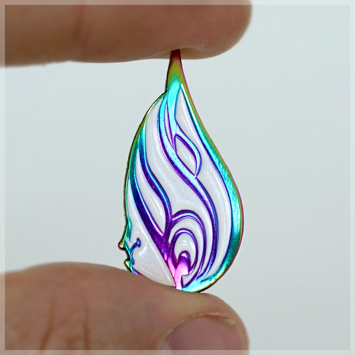 Threyda White Anodized Pin