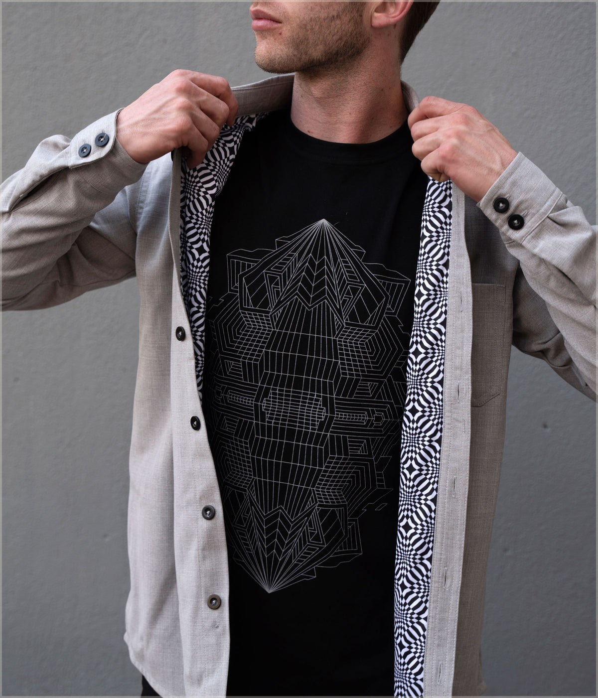 Oracle Black/White Button Down by Threyda