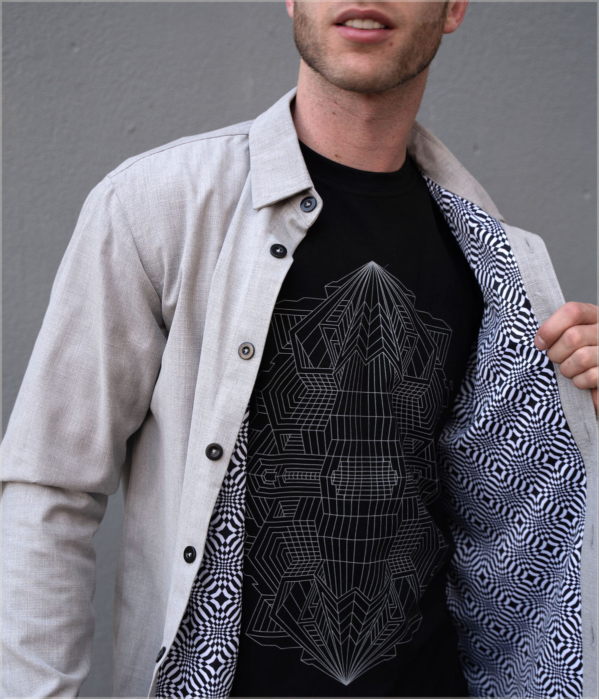 Oracle Black/White Button Down by Threyda