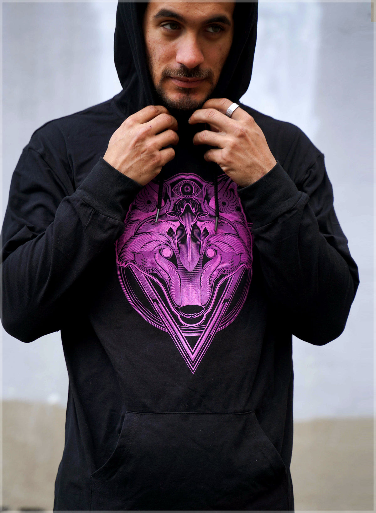 Wolf Screenprint Pullover by Mugwort