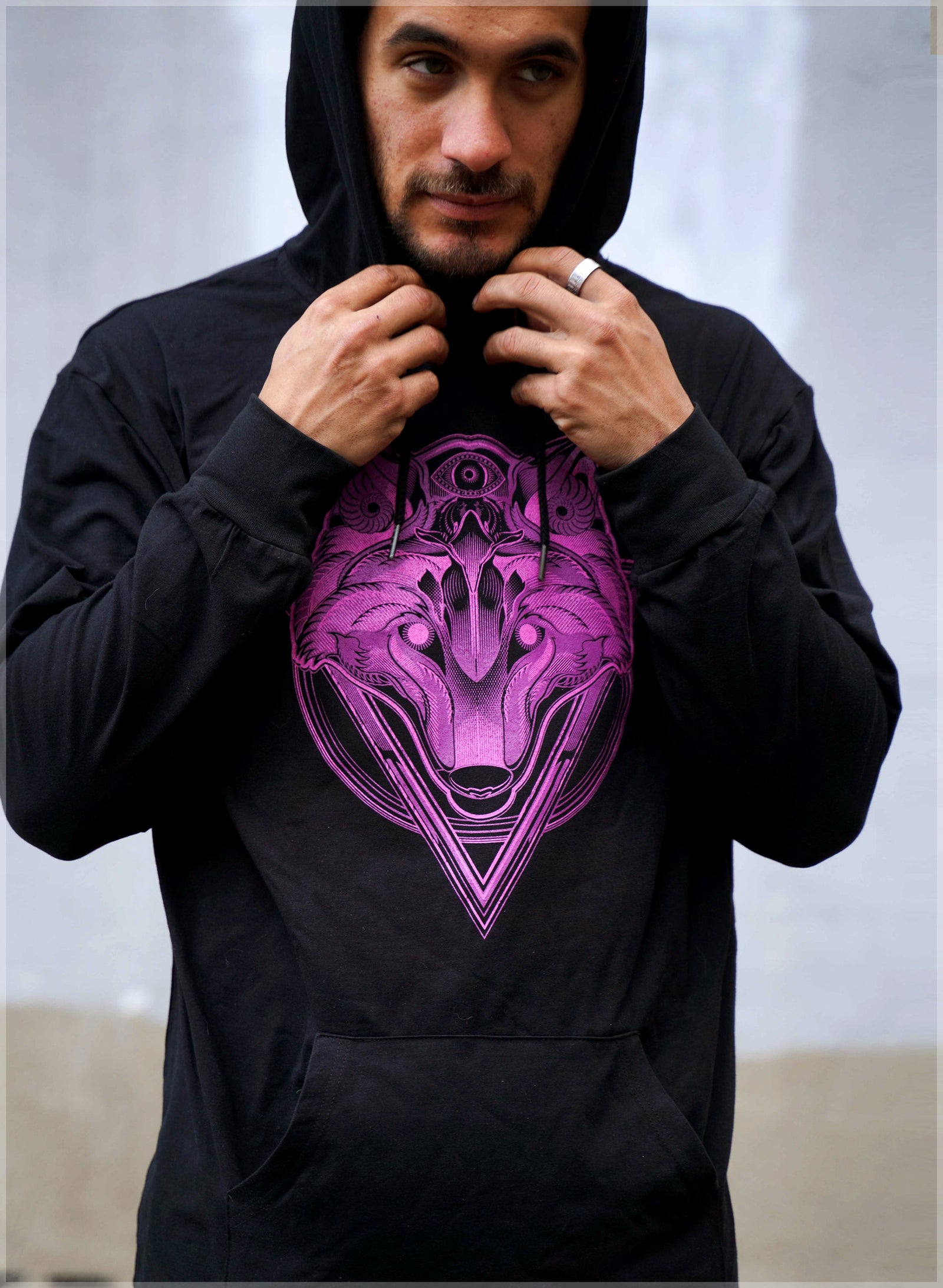 Wolf Screenprint Pullover by Mugwort