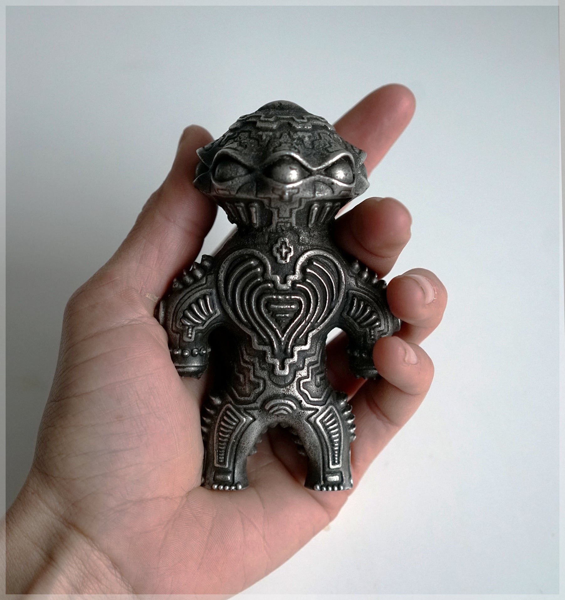 Alien Dogu Sculpture - Pewter Cast by Ben Ridgway