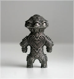 Alien Dogu Sculpture - Pewter Cast by Ben Ridgway - Threyda Art
