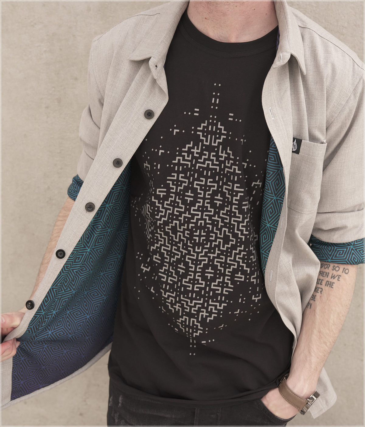 Purple Sky Button Down Shirt by Threyda