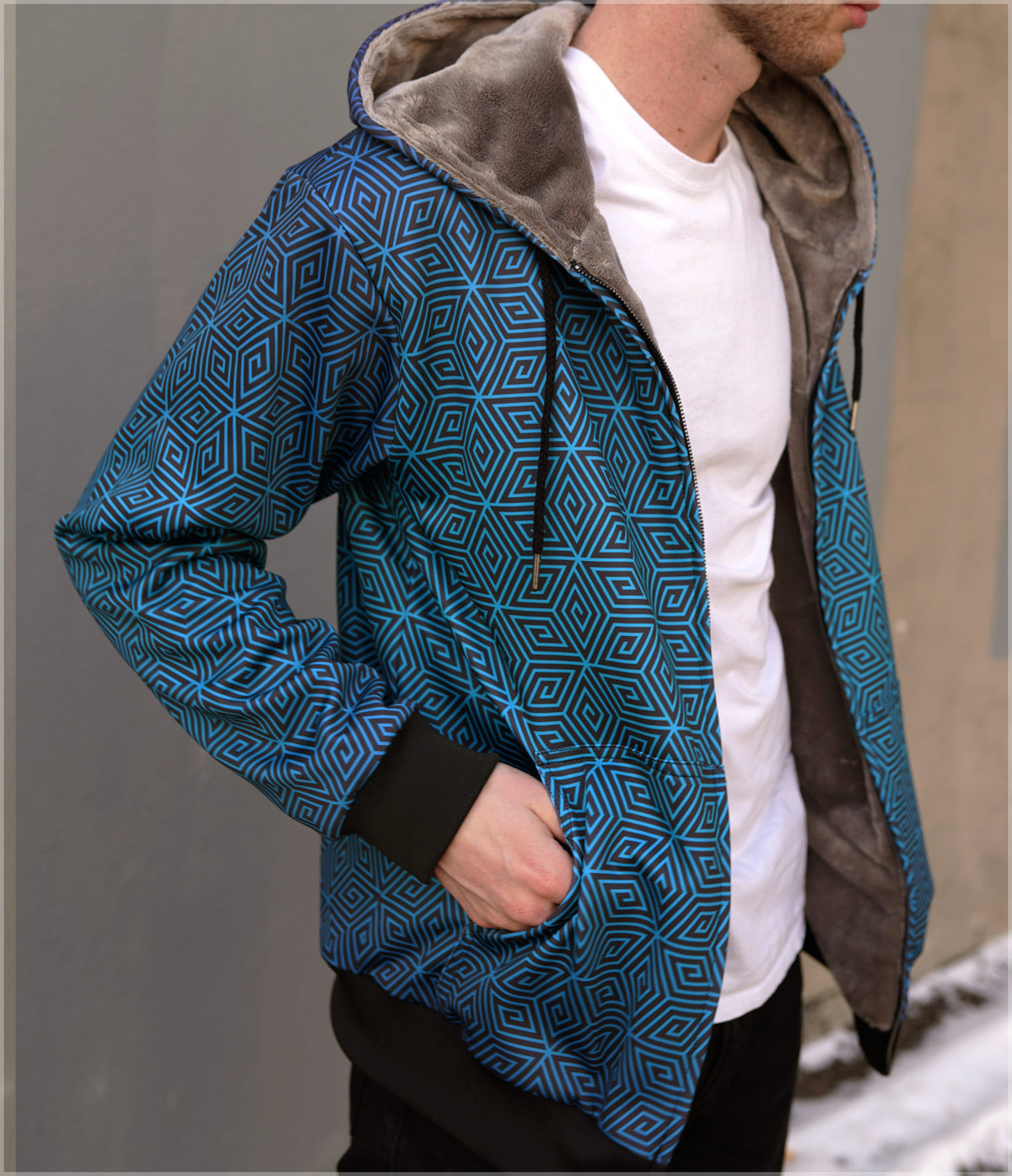 Purple Sky Sherpa Hoodie by Threyda - Backstock Available