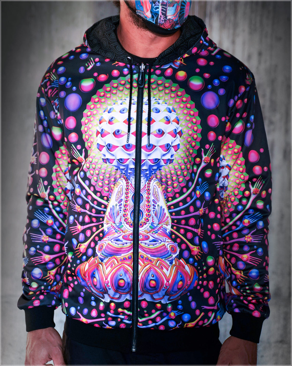 Rainbow Consciousness Midweight Reversible Hoodie by Ben Ridgway