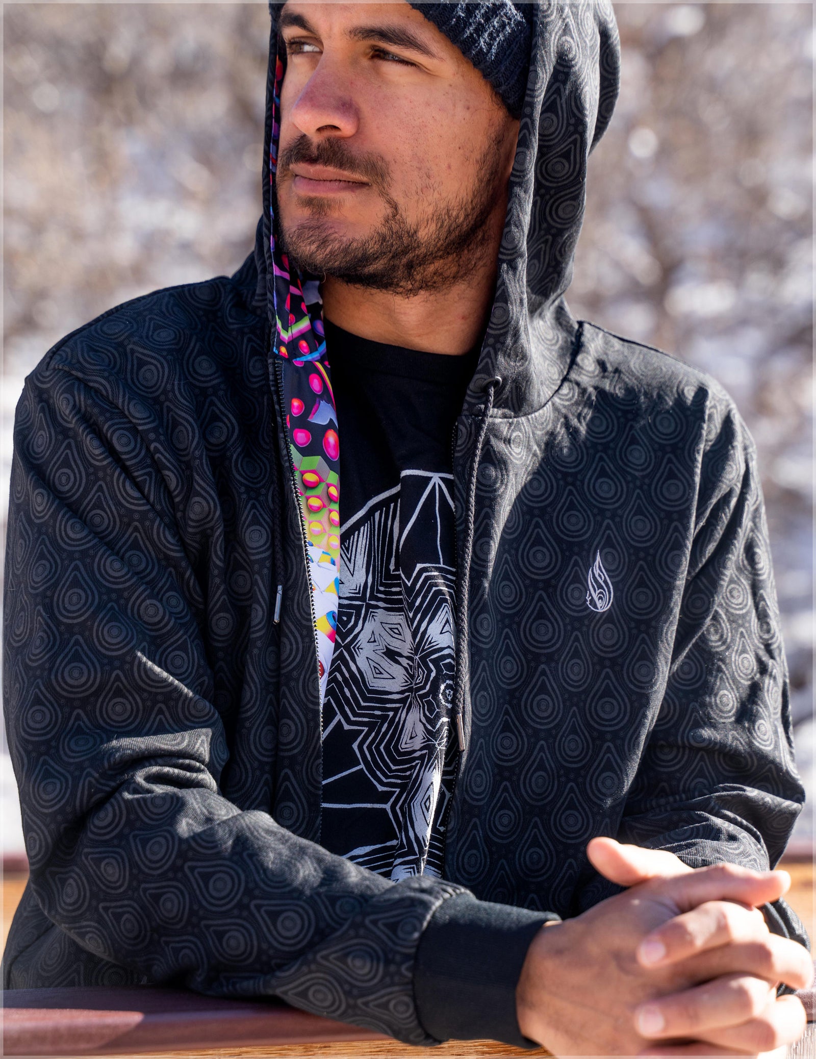 Rainbow Consciousness Midweight Reversible Hoodie by Ben Ridgway