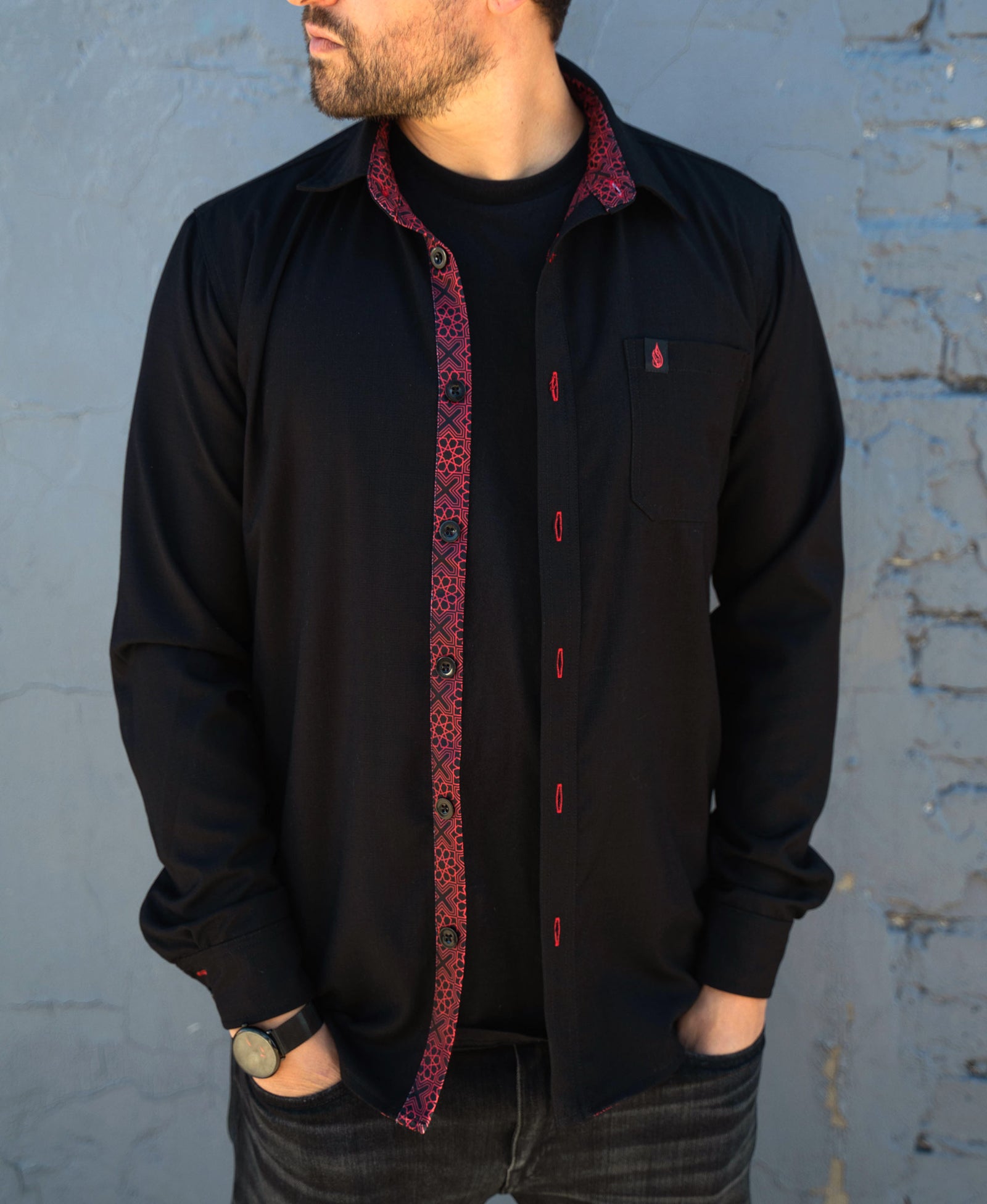 Traverse Lined Button Down Shirt by Threyda