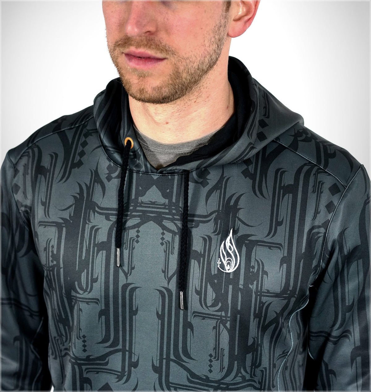 Script Midweight Pullover Hoodie by Justin Totemical