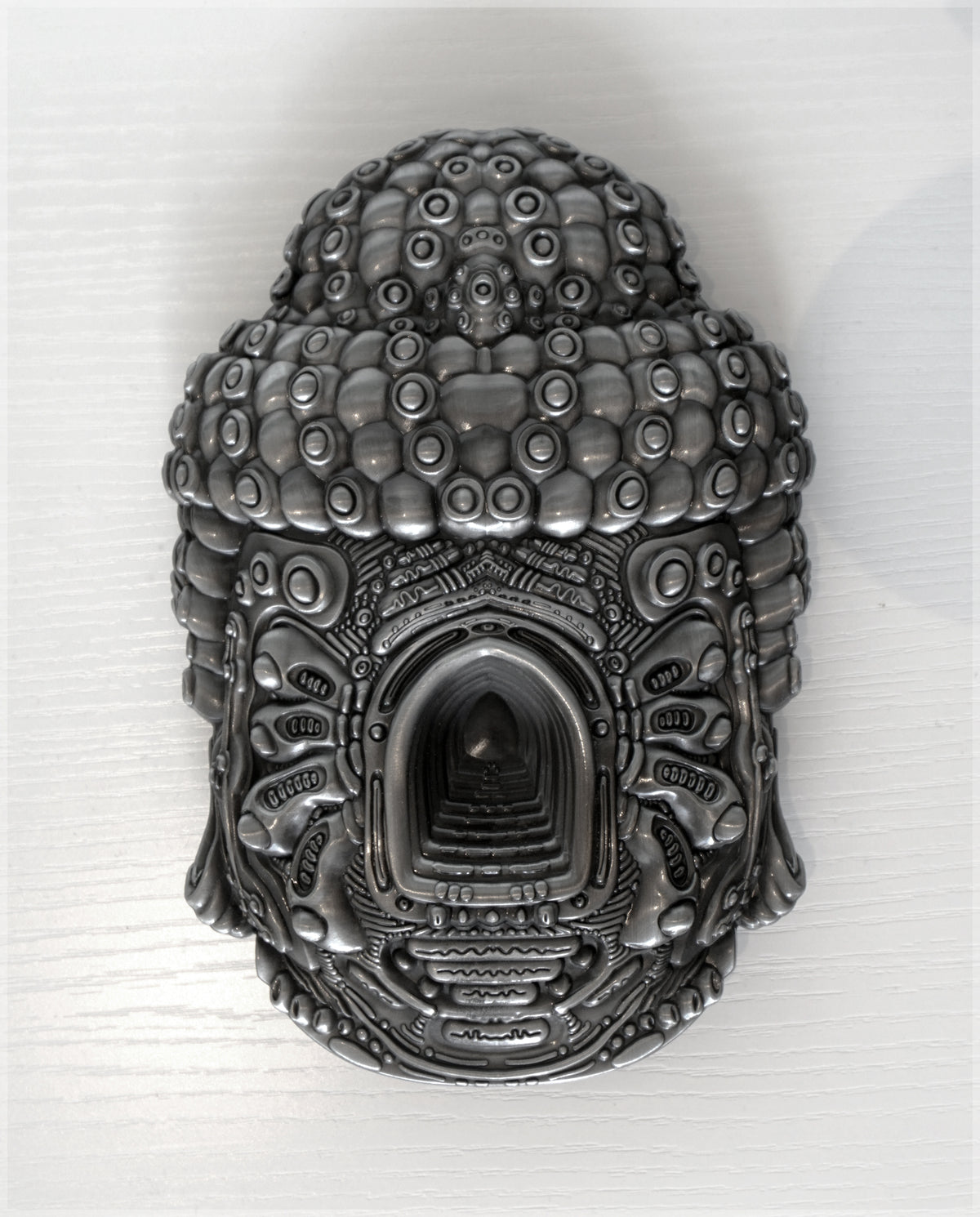 Buddha Electric Head Pin/Sculpture by Ben Ridgway