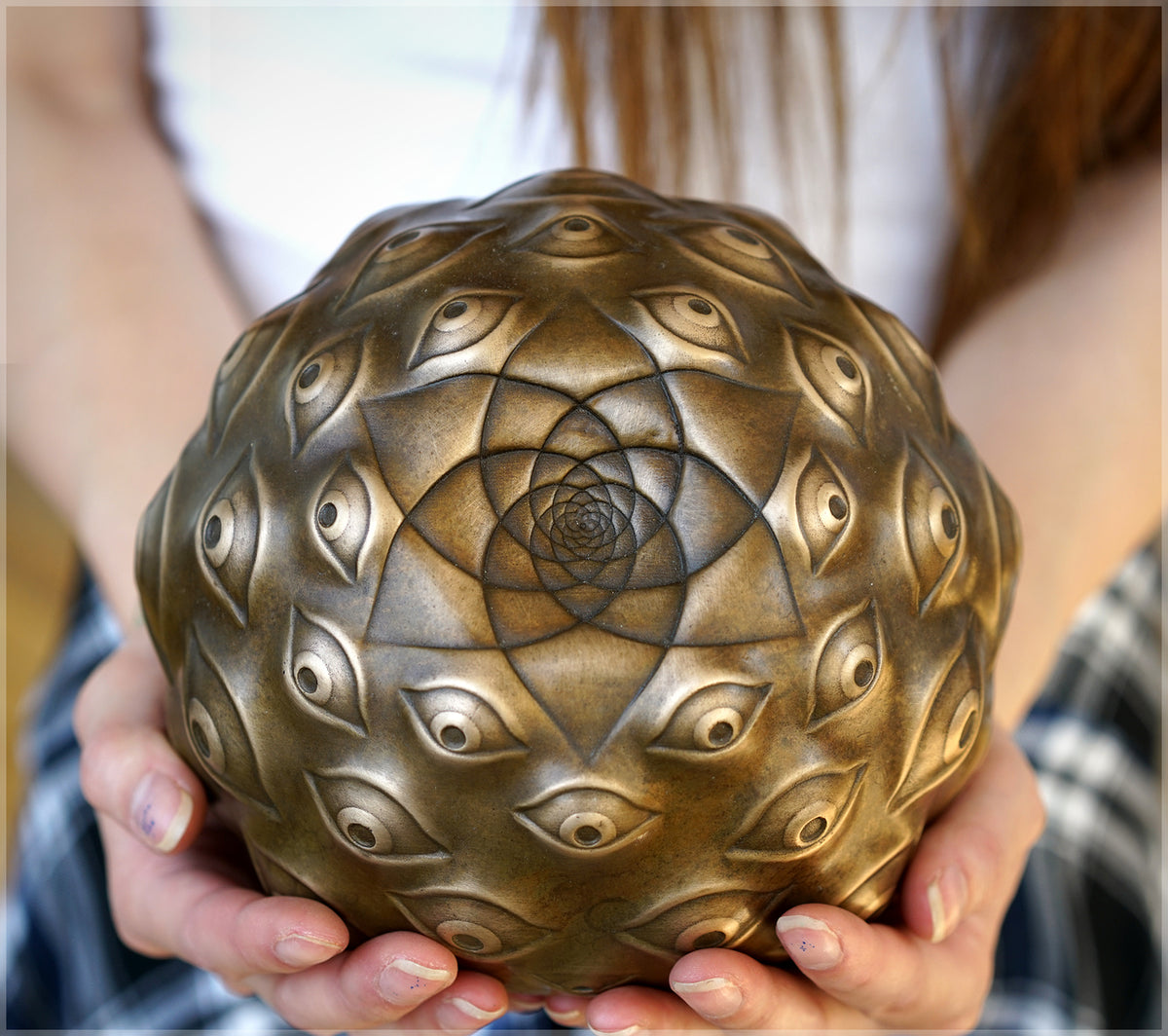 Guardian Eye Bronze Sculpture by Ben Ridgway