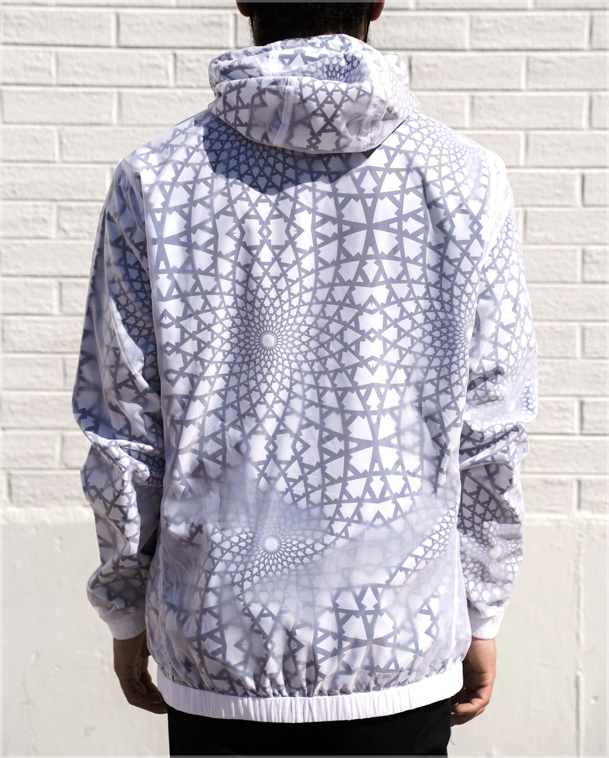 Data Loop Translucent Windbreaker Hoodie by Threyda