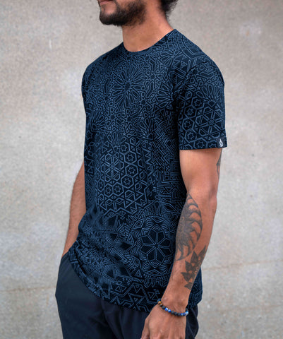 Blue Thantra All-Over Screenprint Tee by Threyda