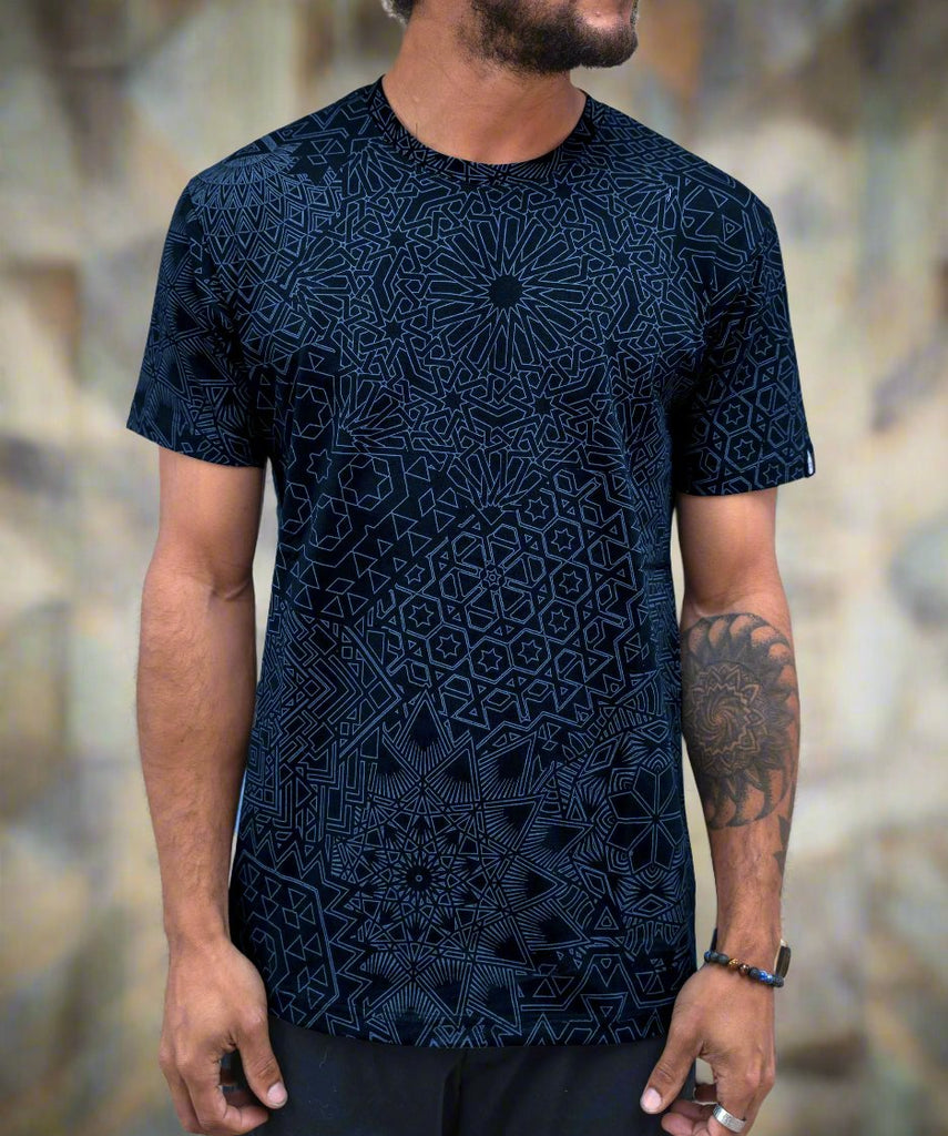 Blue Thantra All-Over Screenprint Tee by Threyda