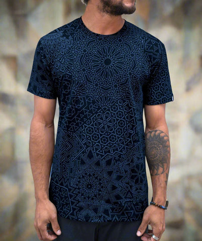 Blue Thantra All-Over Screenprint Tee by Threyda