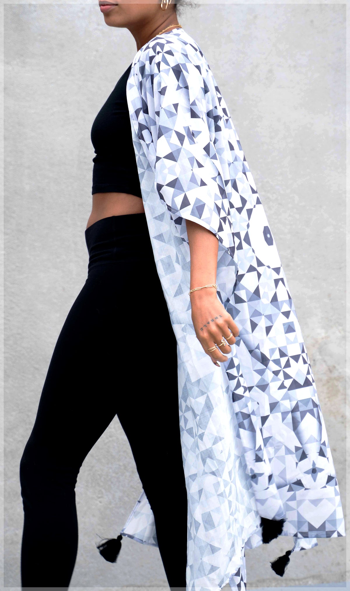 Geo Esoteric Long Kimono by Threyda