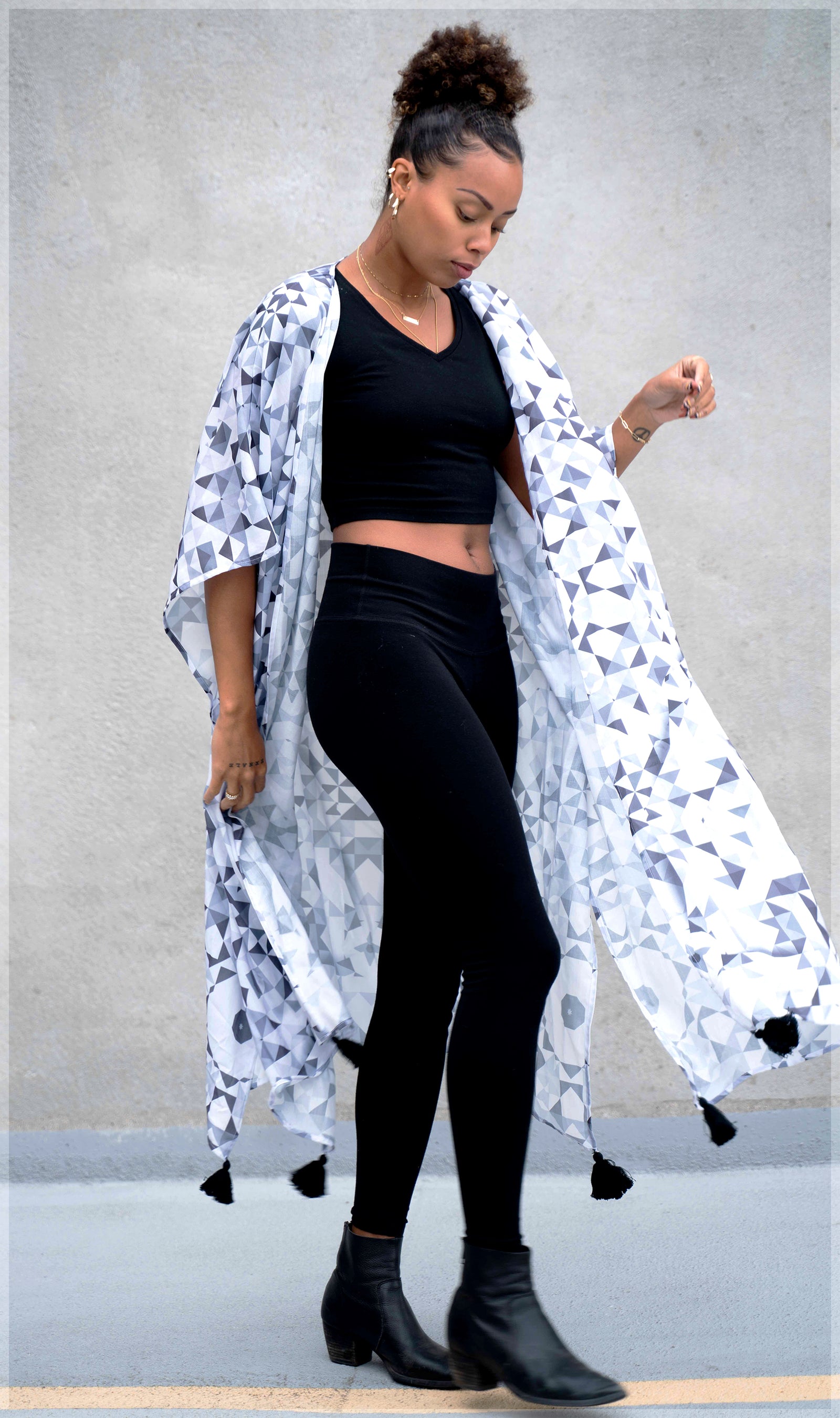 Geo Esoteric Long Kimono by Threyda