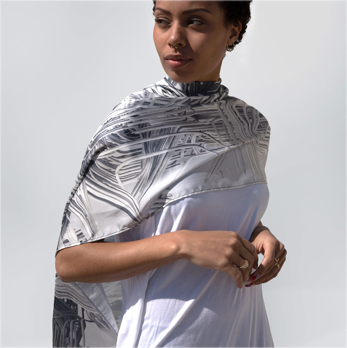 Dreamscape #3 Silky Scarf by Kimi Takemura