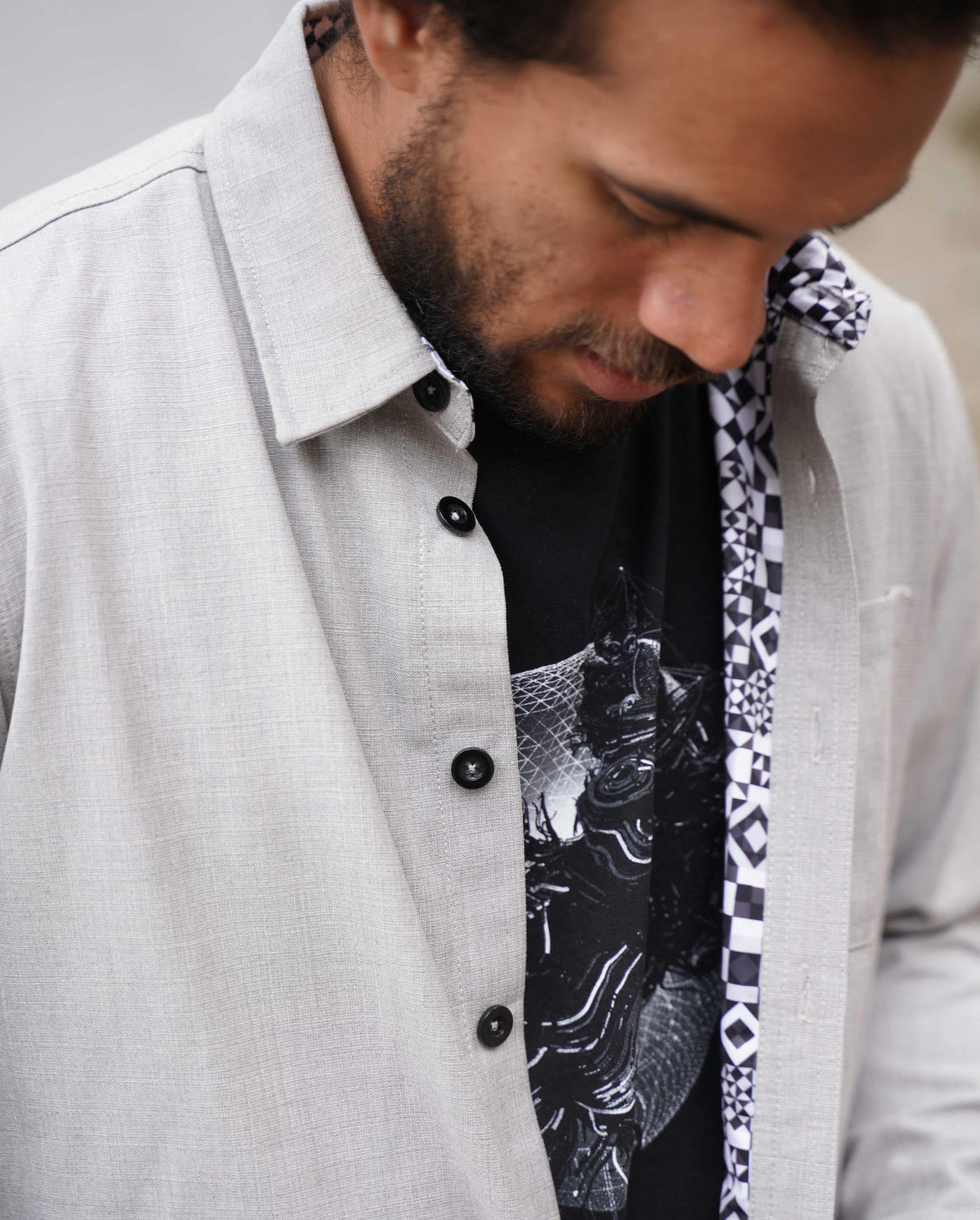 Equilateral Button Down Shirt by Threyda