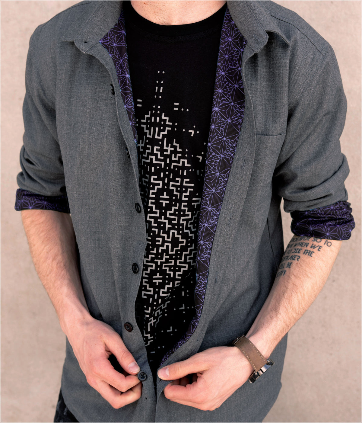 Starseed Violet Button Down Shirt by Kimi Takemura