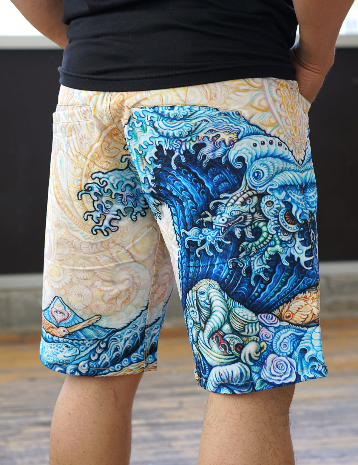 Great Wave Shorts by Randal Roberts